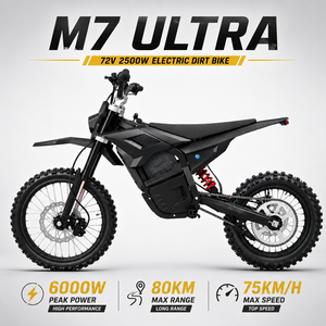 <span class=keywords><strong>Moto</strong></span> électrique tout-terrain 6000W de pointe, 72V, moteur central, 75KM/H, 190Nm de couple, suspension intégrale - Product Image 1