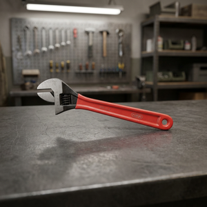 Clé à molette déportée réglable, outil à main pour réparation et entretien, clé à valve en acier forgé avec poignée rouge enduite - Product Image 2