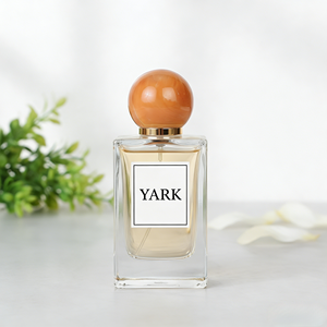 Etiqueta con Logotipo Personalizado, Botella de Perfume de Vidrio de 100 ml con Tapa Naranja con Textura de Mármol, Botella de Perfume de Lujo de 100 ml con Caja - Product Image 1