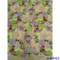 Tissu de dentelle de mariage brodé de fleurs 3D, de perles et de paillettes, tendance