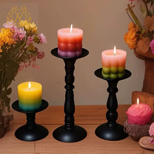 Bougeoir en fer rétro américain directement de l'usine, décoration d'ambiance pour table à manger, ornements décoratifs, modèle de colonne romaine <span class=keywords><strong>DR</strong></span>-240127 - Product Image 1