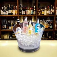 Seau à glace acrylique en forme de taille en plastique Ustensile de refroidissement de fête en plastique 10L pour l'utilisation de bar KTV en boîte de nuit