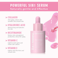 Sérum Anti-Âge 5-en-1 Éclaircissant, Blanchissant, au Collagène, Acide Hyaluronique, Nicotinamide, Vitamines C et E – Sérum Visage Éclatant