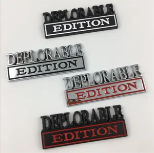 Aangepaste Metalen Deplorable Editie Kofferbak Spatbord Decal Sticker Embleem Badge