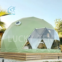 Luxe Toit Pvc Eco Préfabriqué Transparent Dôme Géodésique 12M Hôtel Glamping Tente Maison Désert Maison Ronde