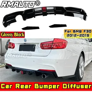 ชุดแต่ง BMW F30 ปี 2012-2019 ชุดแต่งกันชนหลังสีดำเงาพร้อมไฟ สไตล์ MP สปอยเลอร์ สปลิตเตอร์ อุปกรณ์ตกแต่งรถยนต์ - Product Image 1