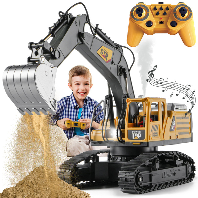 Alloy Remote Control Engineering Vehicle Lithium Battery Crawler Excavator 2.4G Wireless 16-Channel Bulldozer Model Toy