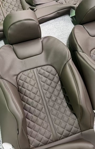 Funda de Asiento de Coche de Cuero Nappa Verde Oscuro Personalizada para <span class=keywords><strong>Audi</strong></span> A6L - Product Image 3