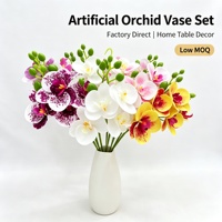 Vente en gros de fleurs artificielles, orchidées Phalaenopsis, branches artificielles, fleurs en latex au toucher réel, plantes Phalaenopsis pour la décoration
