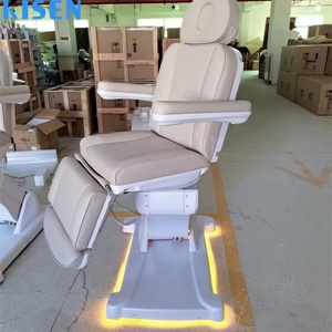 KISEN Modern Electric Salon Furniture Pu Leather Facial Beauty Spa Treatment Massage <b>Table</b> Electric Lash Bed Curved with LED - Product Image 5
