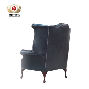 <span class=keywords><strong>Fauteuil</strong></span> Chesterfield classique à dossier haut et à accoudoirs HJ HOME avec pieds en bois apparents, style Queen Anne - Product Image 5