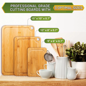 Juego de Tablas de Cortar de Bambú Premium para Preparación de Alimentos, Utensilios de Cocina Ecológicos con Servicio OEM - Product Image 5