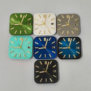 Cadran de montre carré en or de 29,5 mm avec aiguilles luminescentes vertes, accessoires de montre, outils et pièces pour mouvements japonais NH35/NH36 - Product Image 3