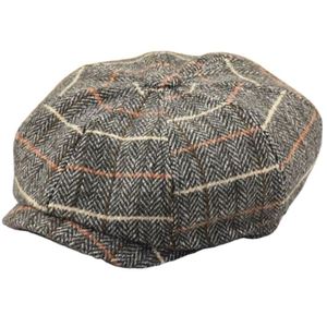 Autumn Winter Plaid Cap European American <b>Style</b> Painter's Hat 8 Panels Newsboy Hats Big <b>Head</b> Multiple Size Men Beret Cap Hat - Product Image 2