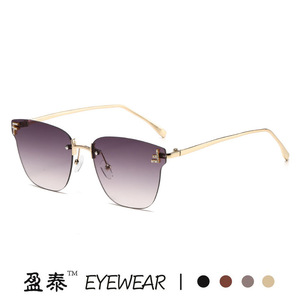 แว่นกันแดดทรงแคทอาย ยี่ห้อ Yingtai กรอบโลหะไร้ขอบ ป้องกันรังสียูวี 400 แฟชั่นสำหรับผู้หญิง - Product Image 5