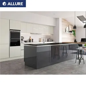 Allure High Quality Household Standard Curved Ready Acrylic Italian Kitchen Modern With Seating