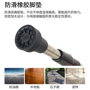 Bâton de marche réglable en aluminium, hauteur ajustable pour personnes âgées et handicapées - Product Image 2