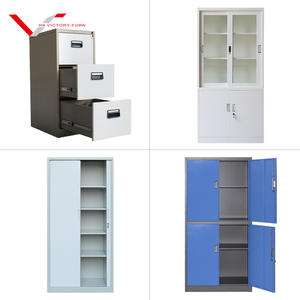 Armario <span class=keywords><strong>Industrial</strong></span> de acero, mueble con 2 puertas de vidrio bloqueables, archivador de <span class=keywords><strong>Metal</strong></span> - Product Image 4