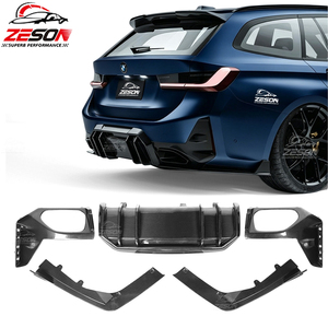 Difusor Trasero de Fibra de Carbono Real Estilo FD para <span class=keywords><strong>BMW</strong></span> Serie 3 G20 G28 <span class=keywords><strong>LCI</strong></span> M340i 330i <span class=keywords><strong>2023</strong></span>-2026, Kit de 5 Piezas para Divisor de Parachoques Trasero - Product Image 1