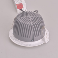 Plafonnier LED anti-éblouissement encastré, réflecteur conique profond, dissipateur thermique en aluminium moulé sous pression, blanc, adapté aux magasins