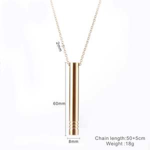 Kalung bantuan peluit kecemasan baja tahan karat meditasi suasana hati tenang dan kalung pernapasan penuh pertimbangan untuk pria - Product Image 6