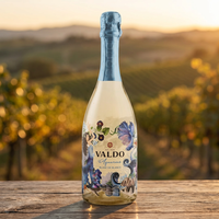Vin mousseux italien Valdo Aqu Arius Blanc De Blancs 750 ml, apéritif idéal avec des fruits de mer et des plats légers, 6 bouteilles par boîte