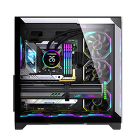 Gabinete para Gaming Lovingcool de Oferta ATX Micro-ATX ITX con RGB, Caja de PC con 3 Lados de Vidrio Templado, Gabinete de Computadora Negro para PC Gaming