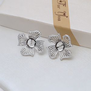 Aretes de Plata S925 Wenchi, Agujas Pequeñas para Mujer, Perlas de 8-10 mm, Accesorios de Joyería DIY, Piedras Semipreciosas Vintage Personalizadas - Product Image 2