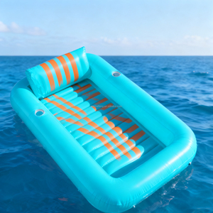 Grand matelas gonflable de piscine pour bronzer, SPA solaire, double flotteur de piscine pour adultes avec oreiller, matelas d'eau en <span class=keywords><strong>PVC</strong></span> avec porte-gobelet - Product Image 4