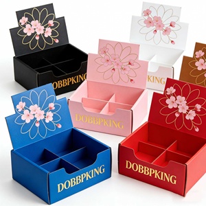 Présentoir de comptoir promotionnel en carton personnalisé, support de table à niveaux pour sachets de thé, bonbons, biscuits, snacks, serviettes, vente au détail - Product Image 3