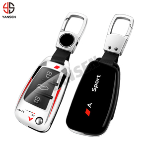 Étui de protection pour <span class=keywords><strong>clé</strong></span> de voiture style course compatible avec A3 A4 B8 B9 A6 C6 C7 Q3 Q5 Q7 TT, coque de protection intelligente pour télécommande, <span class=keywords><strong>porte</strong></span>-clés - Product Image 1