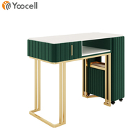 Table de manucure pliante moderne et élégante Yoocell, mobilier de salon de manucure, chaise et table de manucure vertes