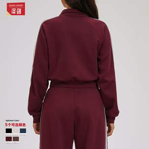 Veste sweat-shirt color-block pour femme Zechuang, doublure polaire, col montant, fermeture éclair, respirante, ensemble de sport d'extérieur EWT2519 - Product Image 2