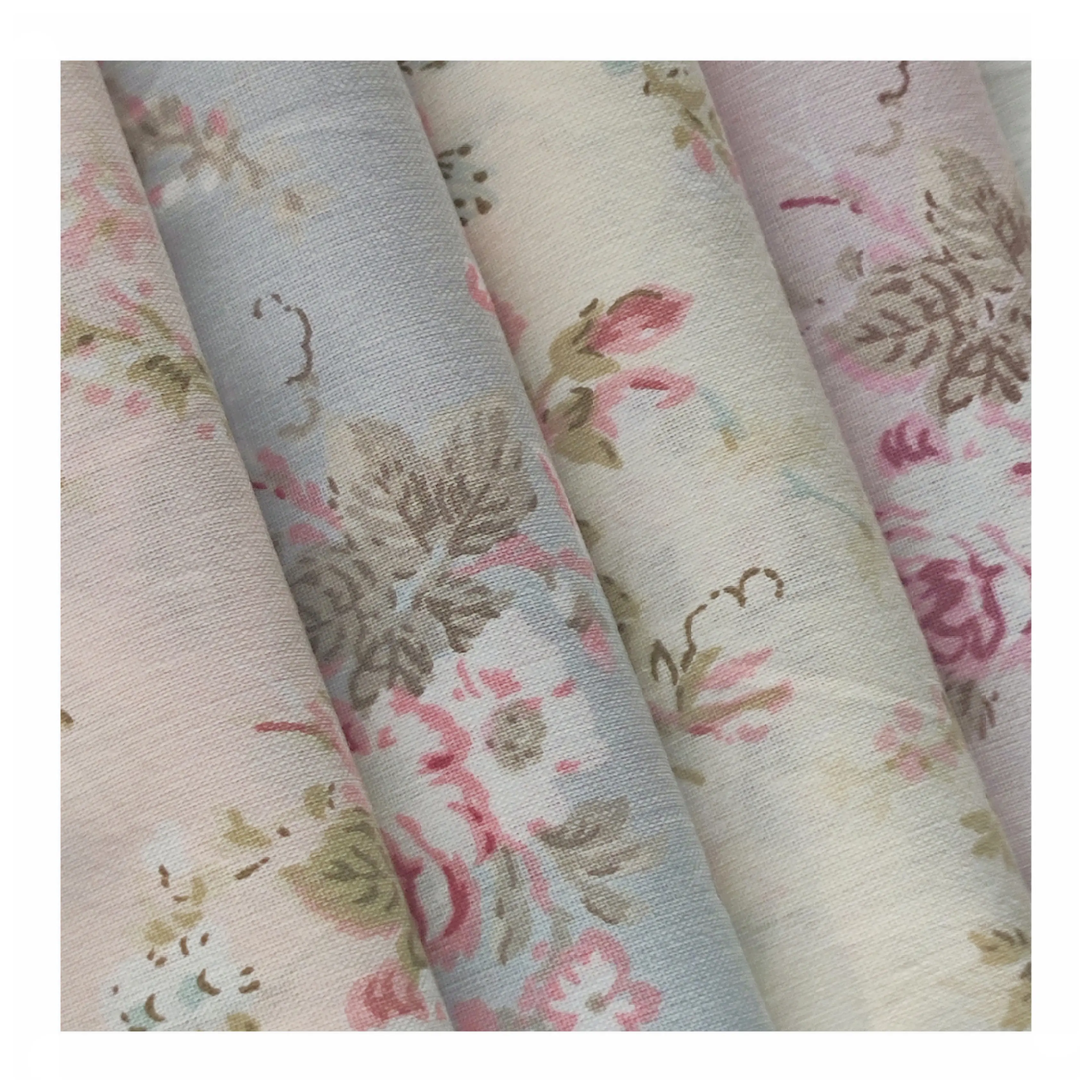 Grosir Pabrik kain motif bunga 100% katun cetak untuk tekstil rumah