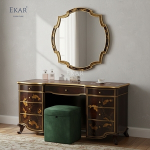 Table de toilette de luxe EKAR <span class=keywords><strong>Florentine</strong></span> &amp;   Miroir orné |   Coiffeuse peinte à la main de style anglais |   EKAR FURNITURE - Product Image 3