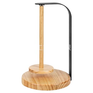 Estante de madera para bobinas de hilo con soporte de hierro, almacenamiento giratorio magnético para herramientas de tejido, construcción de madera maciza - Product Image 2