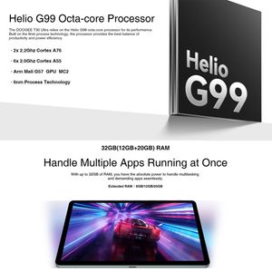 Nouvelle conception Tablette PC DOOGEE T30 Ultra 11 pouces, 12 Go + 256 Go, MediaTek Helio G99, Version mondiale avec Google Play, Prise EU - Product Image 6