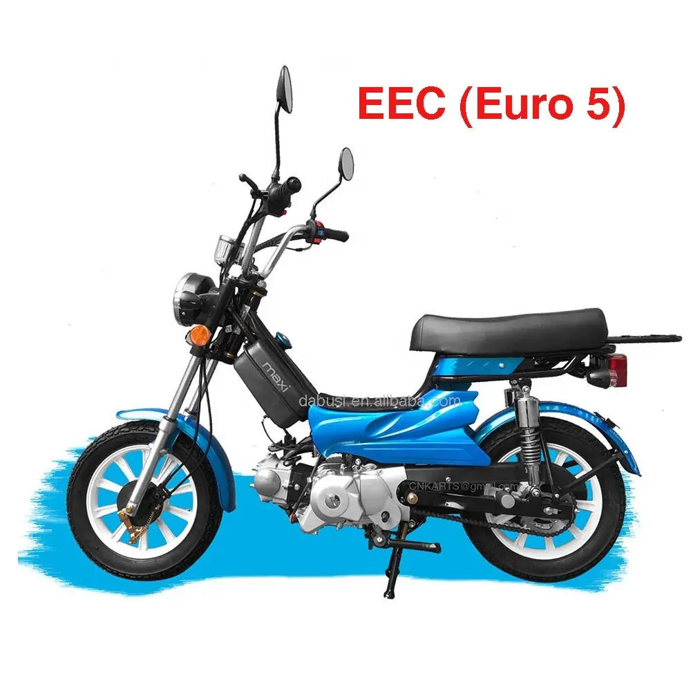 EEC Euro 5 approval 49cc gas engine bike motorcycle moped bike gas scooter with pedal short seat for adults