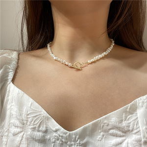 <span class=keywords><strong>Collana</strong></span> da Donna con Perle di Acqua Dolce Coltivate, Pietre di Luna Barocche, Perle a Forma di Pianeta e Strass, Stile Rosario, all'Ingrosso - Product Image 3