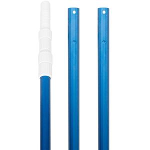 قضيب حوض السباحة, عمود حوض السباحة 15 قدم رشاقته 1.3 مللي متر أزرق الألومنيوم تلسكوبي السباحة ، قابل للتعديل 3 قطعة قابلة للتوسيع الخطوة ، ربط مقشدة - Product Image 2