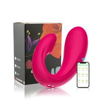 Vibrateur médical silencieux à double moteur en silicone en forme de U, portable, contrôlable par application, stimulateur clitoridien et du point G, jouet sexuel pour femmes