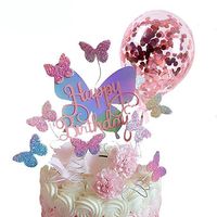 10 pièces Ins Style papillon papier gâteau Topper nouvel an pâques gâteau boîte décoration cuisson fournitures ensemble pour l'obtention du diplôme de noël