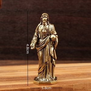 Juego de Jesús y la Virgen María en Latón Vintage - Decoración Religiosa Hecha a Mano para el Hogar OEM - Product Image 4