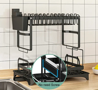 Rangement en métal Offre Spéciale Supports de comptoir de cuisine à 2 niveaux Support d'organisation de l'évier Support de rangement pour vaisselle
