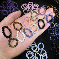Cuentas de 3mm Precio al por mayor Anillos de amatista Anillos ajustables de dedo elástico para regalo