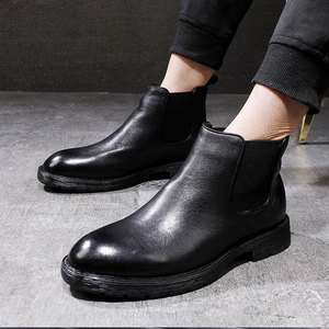 Nouvelle Arrivée 2026 – Bottines Montantes en Cuir Véritable pour Homme, Semelle Épaisse, Style Vintage, Idéales pour le Business - Product Image 2