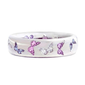 Anelli con gemme a forma di farfalla per donna, con zirconi cubici creati in laboratorio, con montatura a pavé, anello regalo di gioielleria alla moda H111 - Product Image 4