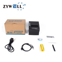 Impresora Térmica Directa de Recibos USB Serial Lan de 80 mm para Sistema POS, Impresora POS en Blanco y Negro, Impresora de Tickets con Corte Automático