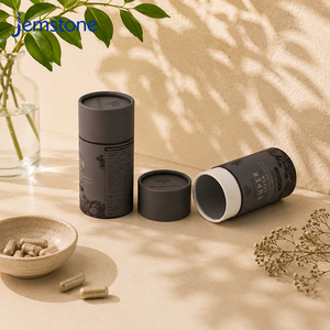 Boîte d'emballage en tube kraft de haute qualité pour compléments alimentaires recyclables, emballage en tube de papier cylindrique personnalisé avec estampage - Product Image 3