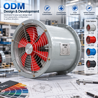 Ventilateur axial électrique à haute efficacité et faible bruit pour conduits, ignifuge, pour l'évacuation des fumées, avec conception personnalisée OEM/ODM 630 mm pour les propriétaires de marques